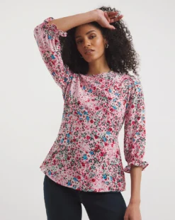 Three Quarter Sleeve Empire Seam Tea Top