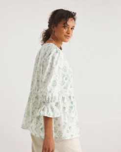 Cotton Dobby Puff Sleeve Top -Cheap Vextalia Store y01tu897718w