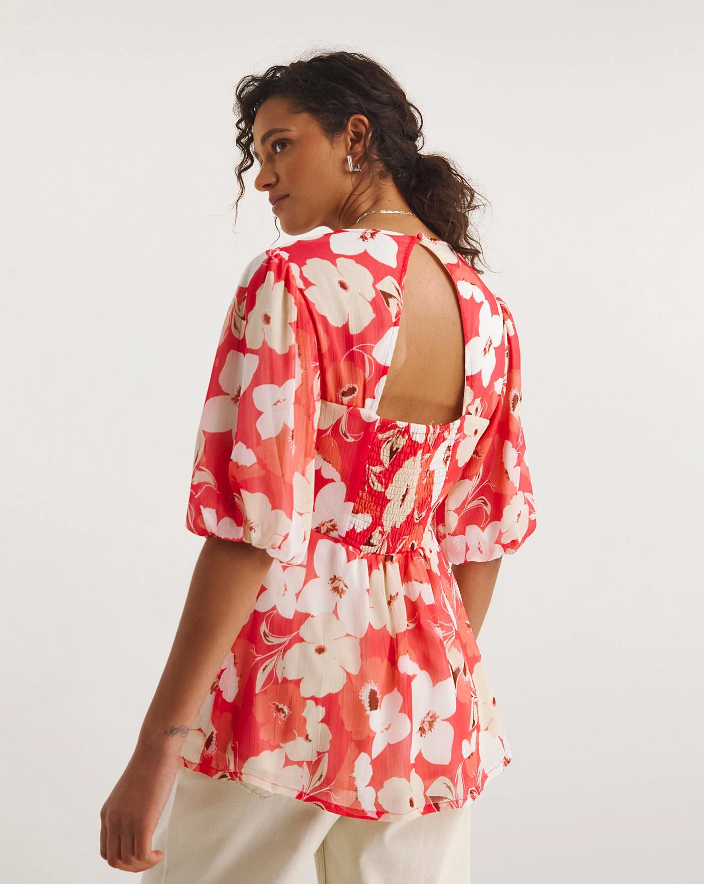 Tea Blouse With Exposed Back 2 Tea Blouse With Exposed Back - Image 2