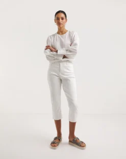 White 24/7 Crop Jeans