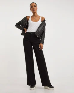 24/7 Black Wide Leg Jeans