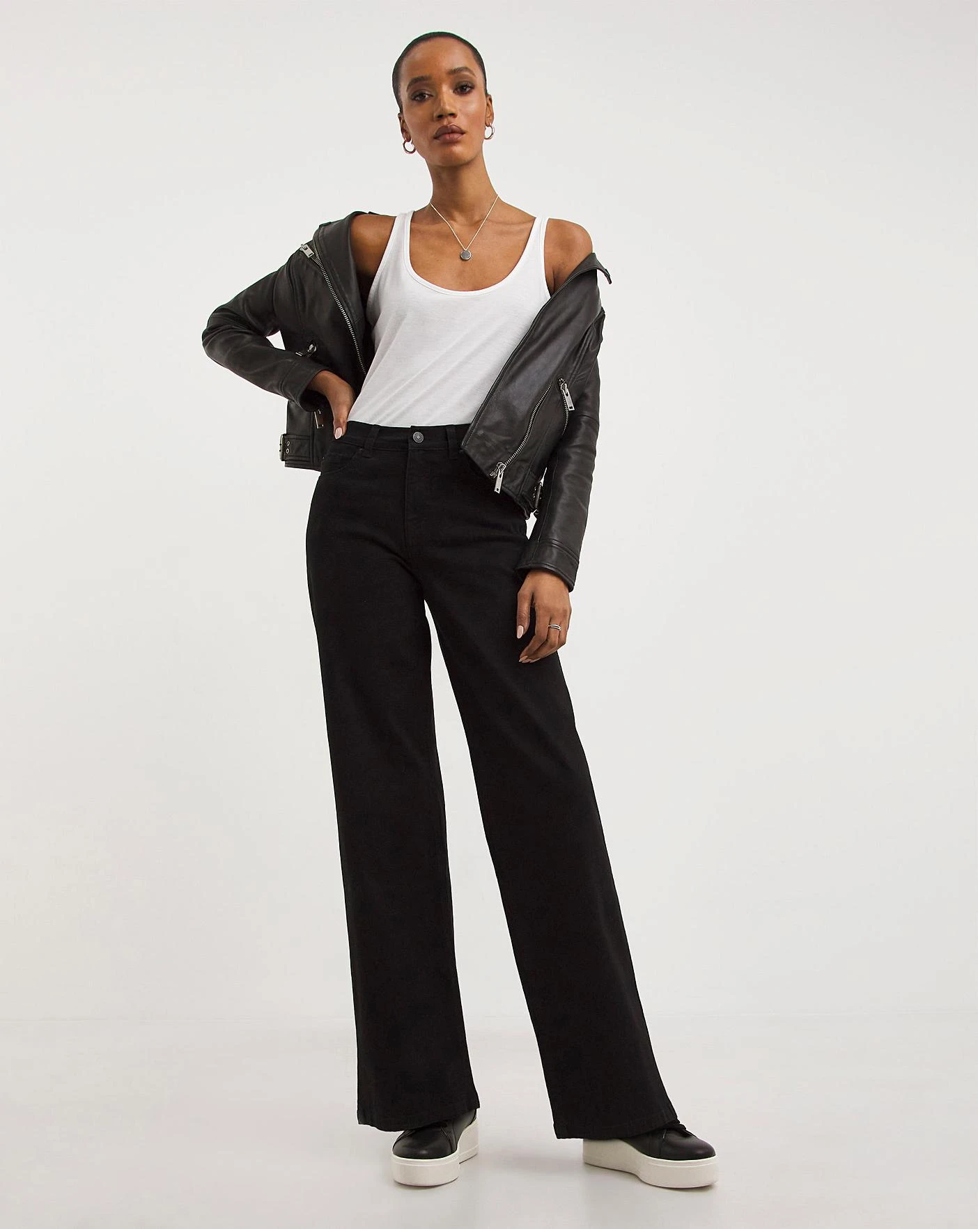 24/7 Black Wide Leg Jeans 1 24/7 Black Wide Leg Jeans