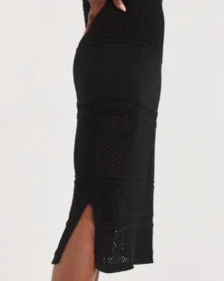 Black Crochet Midaxi Dress -Cheap Vextalia Store y01wp967726w