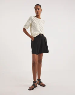 Natural Crochet Short Sleeve Tee -Cheap Vextalia Store y01wp971727w