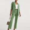 Apple Green Straight Leg Trousers