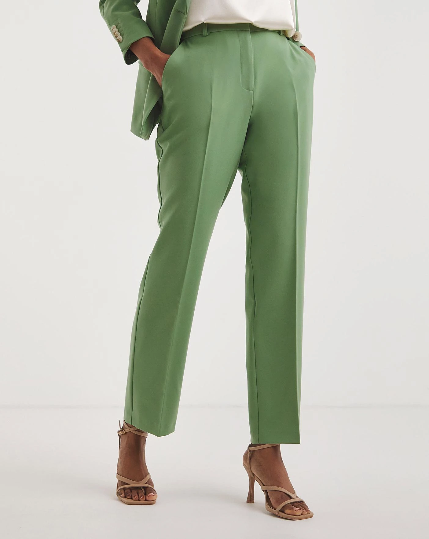 Apple Green Straight Leg Trousers 2 Apple Green Straight Leg Trousers - Image 2