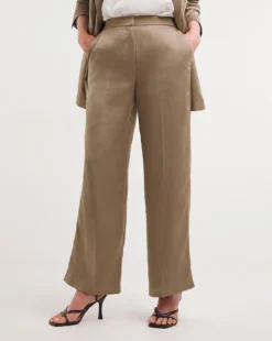 Truffle Satin Wide Leg Trousers -Cheap Vextalia Store y01xl057756w