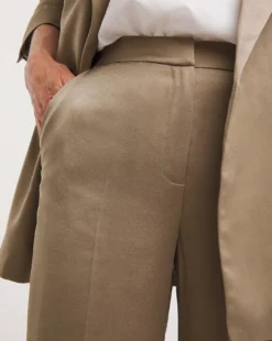 Truffle Satin Wide Leg Trousers -Cheap Vextalia Store y01xl057757w