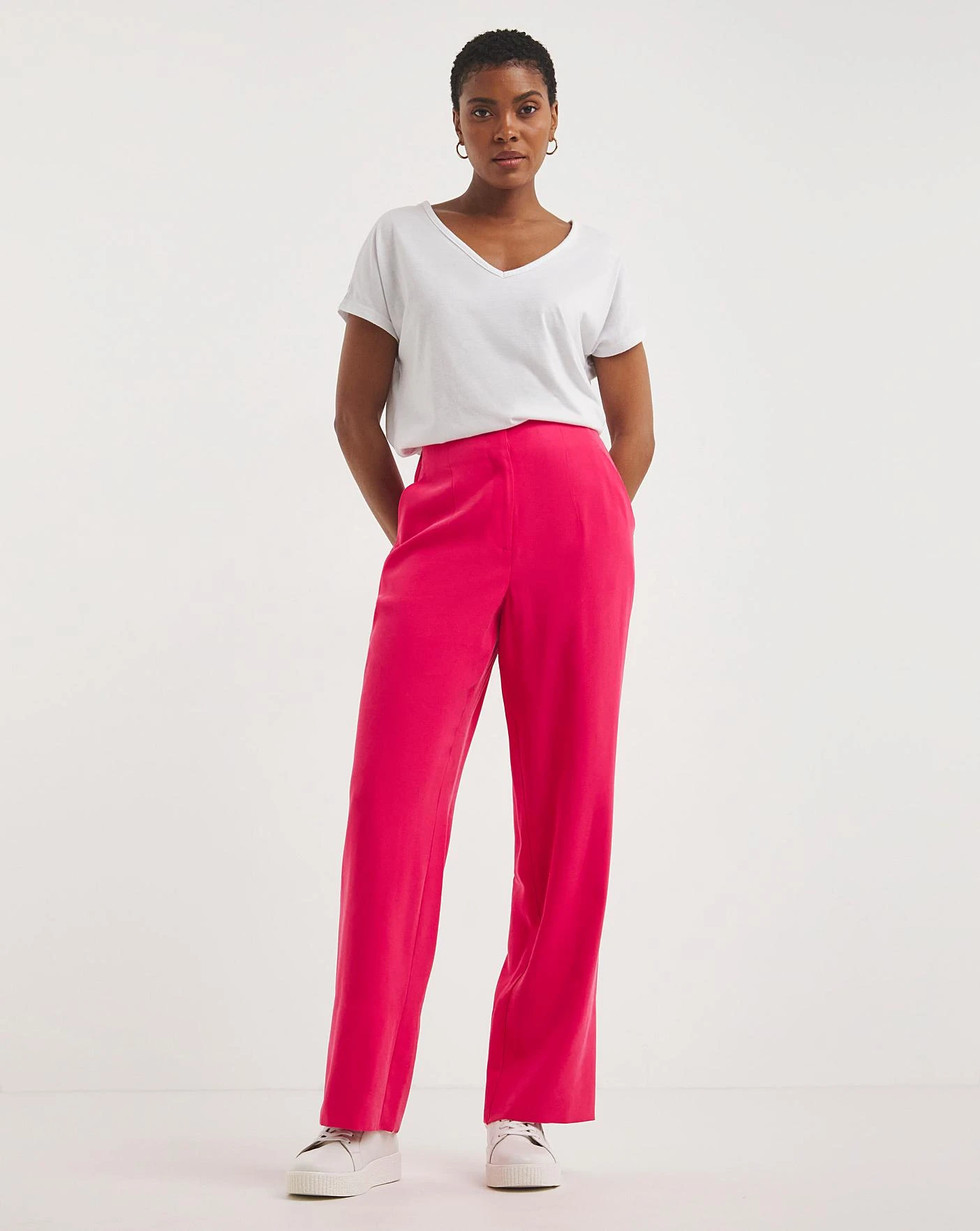 Pink Wide Leg Trousers 3 Pink Wide Leg Trousers - Image 3