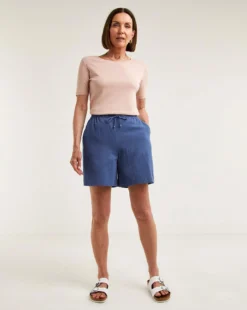 Cheesecloth Tie Waist Shorts -Cheap Vextalia Store y01xl430710w