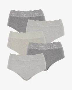 5 Pack Marl Lace Top Full Fit Briefs -Cheap Vextalia Store y01za562500s