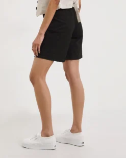 Black Stretch Turn Up Chino Shorts 7 Black Stretch Turn Up Chino Shorts -Cheap Vextalia Store y01zh094738w