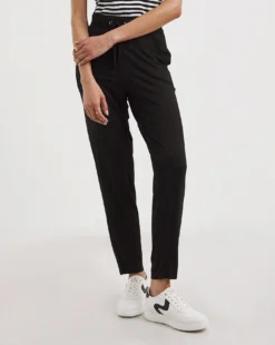 Black Tie Waist Jersey Tapered Trousers -Cheap Vextalia Store y01zh188751w