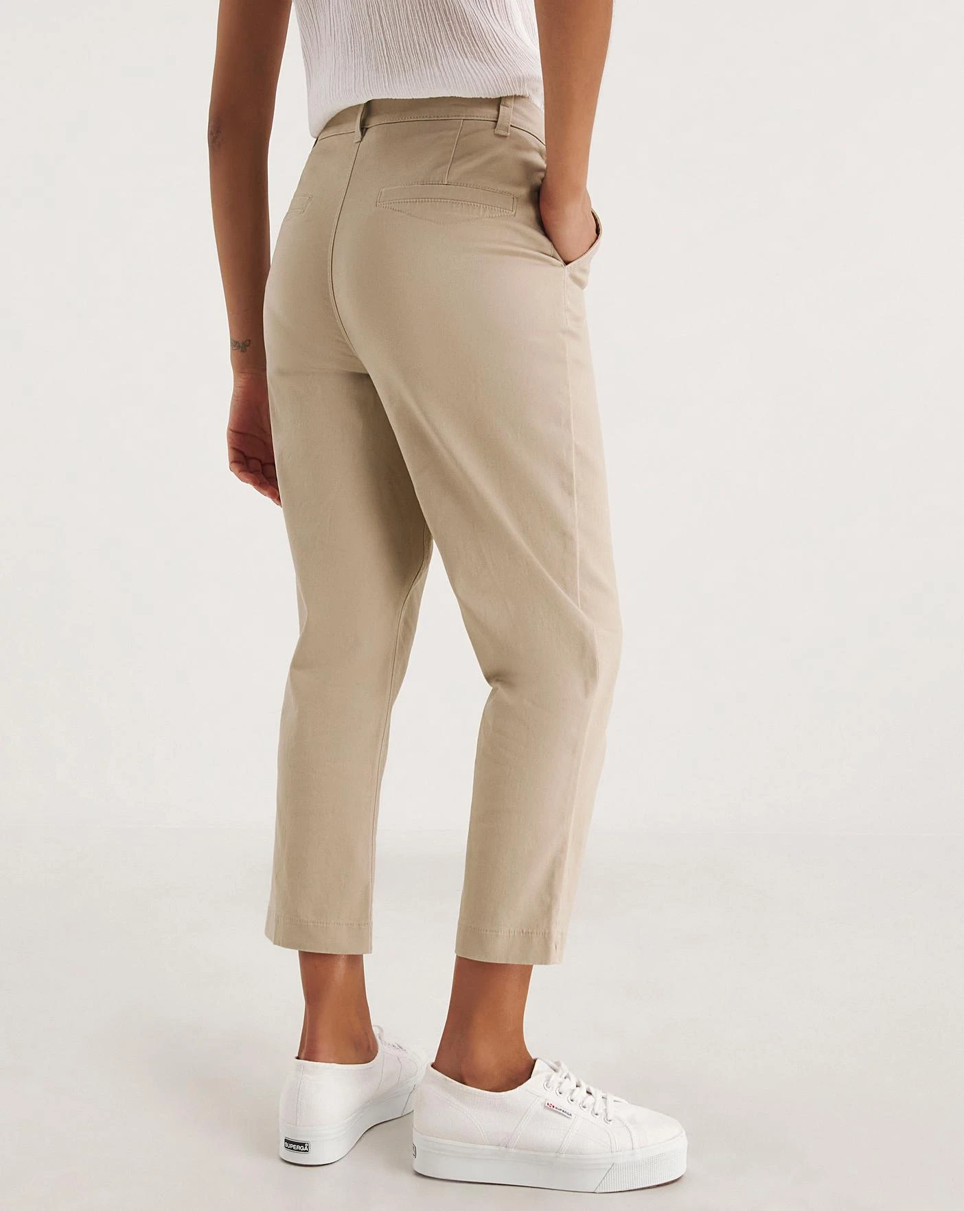 Stone Stretch Chino Cropped Trousers 2 Stone Stretch Chino Cropped Trousers - Image 2