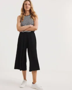 Black Stretch Jersey Culottes