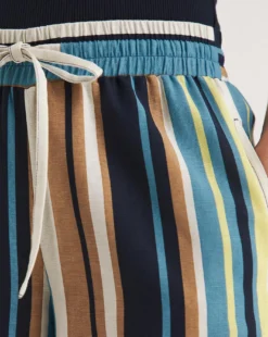 Stripe Linen Mix Wide Leg Culottes -Cheap Vextalia Store y01zh482736w