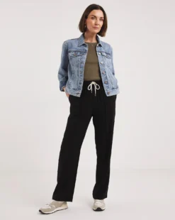 Lyocell Tie Waist Wide Leg Trouser