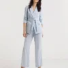 Sky Blue Wide Leg Trousers