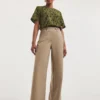 Adjustable Waist Wide Leg Trousers