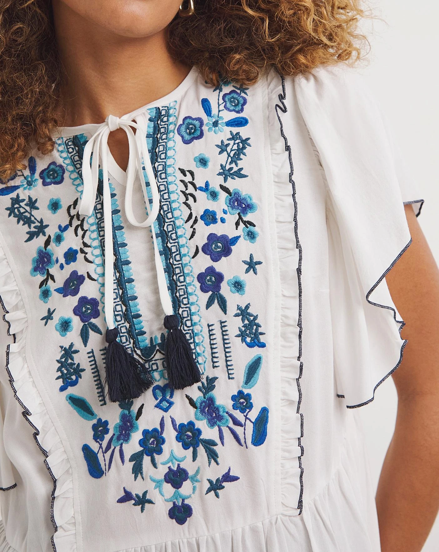 Joe Browns Contrast Embroidered Blouse 2 Joe Browns Contrast Embroidered Blouse - Image 2