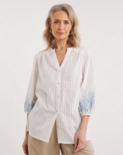 Julipa Embroidered Sleeve Blouse