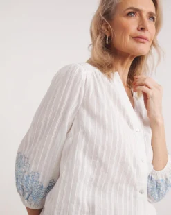 Julipa Embroidered Sleeve Blouse -Cheap Vextalia Store y07eg395728w