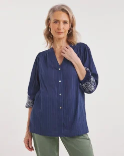 Julipa Embroidered Sleeve Blouse -Cheap Vextalia Store y07eg396727w