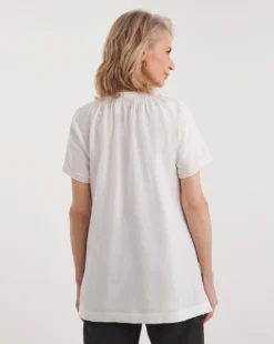 Julipa Notch Neck Linen Blouse -Cheap Vextalia Store y07eg465735w