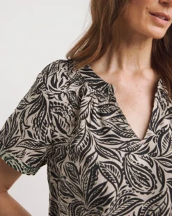 Julipa Notch Neck Linen Blouse -Cheap Vextalia Store y07eg538732w