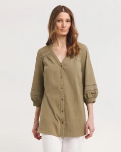 Julipa Textured Lace Trim Blouse