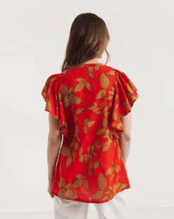 Julipa Flutter Sleeve Pintuck Blouse -Cheap Vextalia Store y07eg558731w