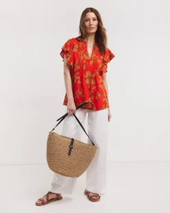 Julipa Flutter Sleeve Pintuck Blouse -Cheap Vextalia Store y07eg558733w