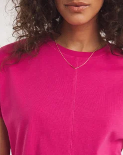 Short Sleeved Curved Hem Longline Top -Cheap Vextalia Store z01aa141740w