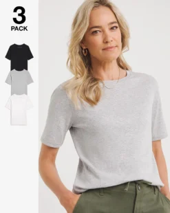 3 Pack Round Neck T-Shirts