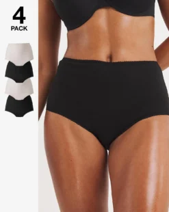 4 Pack Full Fit Cotton BlackBlush Briefs