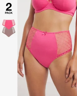 2 Pack Rachel Embroidery Midi Briefs