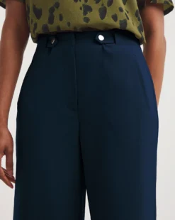 Navy Adjustable Wide Leg Trousers -Cheap Vextalia Store z01xl129707w