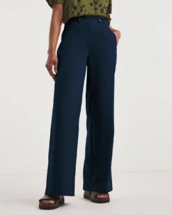 Navy Adjustable Wide Leg Trousers -Cheap Vextalia Store z01xl129711w