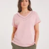 Julipa V-Neck Lace T-Shirt
