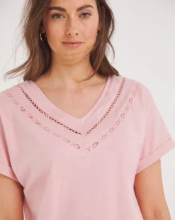 Julipa V-Neck Lace T-Shirt -Cheap Vextalia Store z07fl078747w